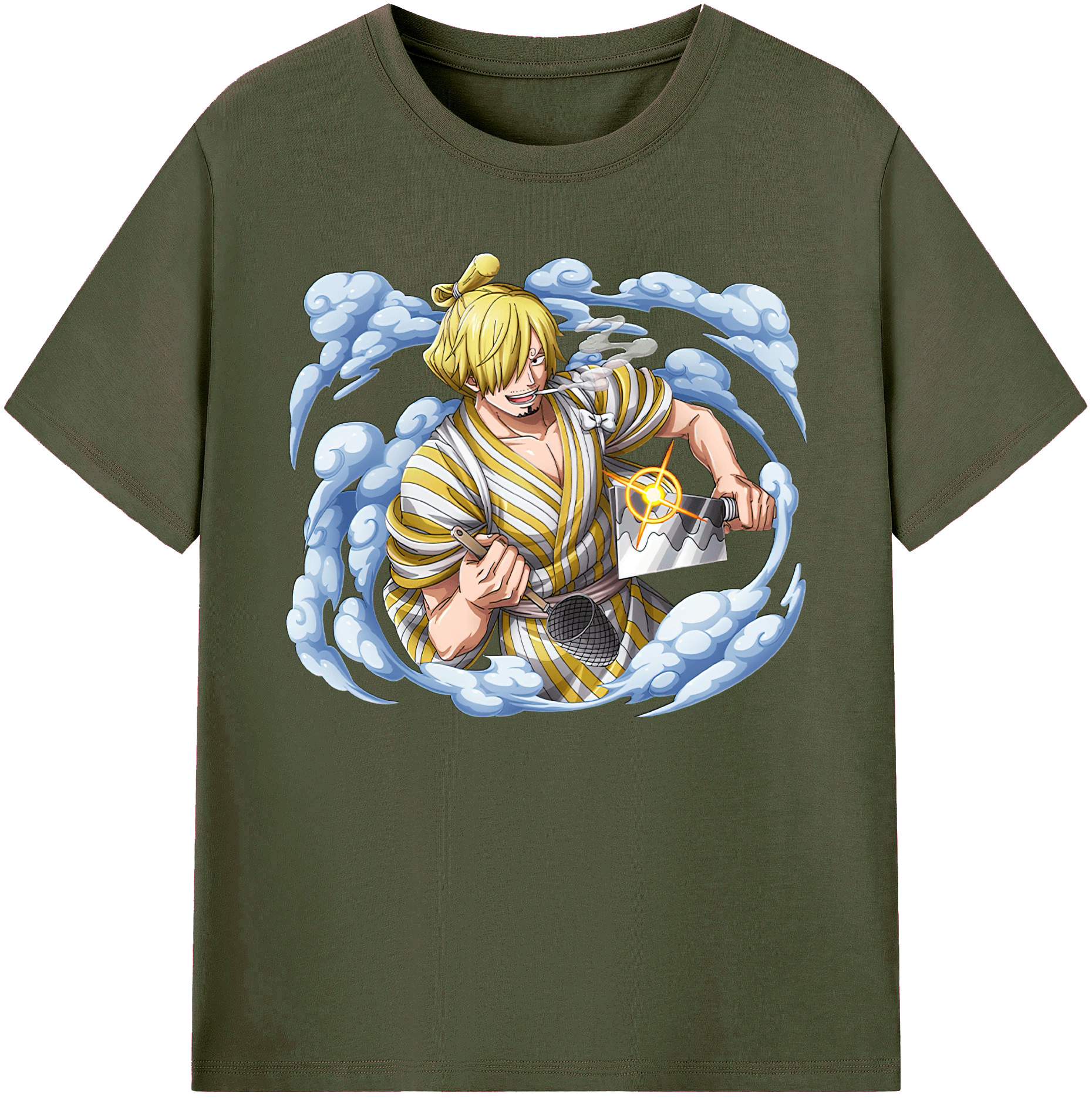 （画像用） ワンピース サンジ ONE PIECE Sanji 綿100％ メンズ半袖Tシャツ｜肌触りやわらか＆通気性